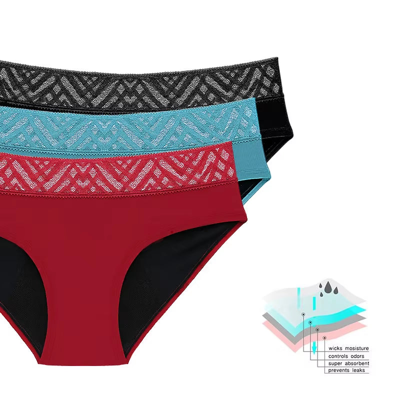 Women'S Underwear Menstrual Panties Panties for Periods 4 Iayer Ieak Proof Menstrual Briefs Physiological Absorb Water Panties