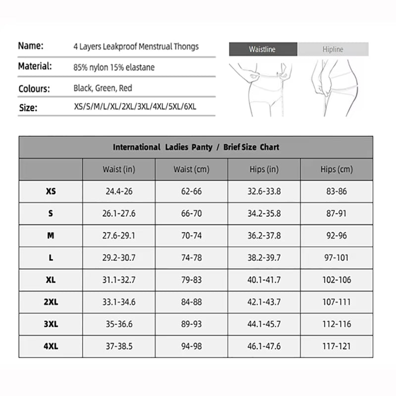 Women'S Underwear Menstrual Panties Panties for Periods 4 Iayer Ieak Proof Menstrual Briefs Physiological Absorb Water Panties